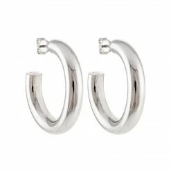 Machete 1" Perfect Hoops In Silver THE SPOTLIGHT