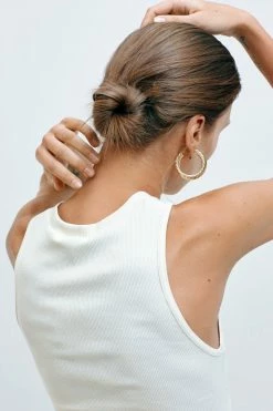 Machete 1.5" Twist Hoops In Silver