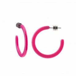 Machete Mini Hoops In Neon Pink Jewelry