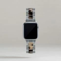 Machete Tech Apple Watch Band In Stainless Steel & Blonde Tortoise