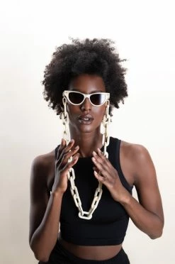 Machete Chunky Sunglass Chain In Alabaster Eyewear Chains