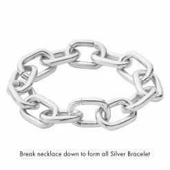 Machete Interchangeable Oval Link Necklace In Silver