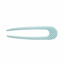 Machete Checker Mania French Hair Pin In Blue Checker