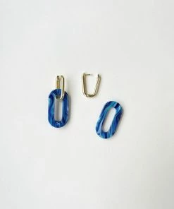 Machete Gold Link Hoops With Charms: