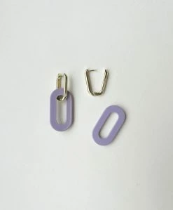 Machete Gold Link Hoops With Charms: