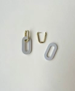 Machete Gold Link Hoops With Charms: