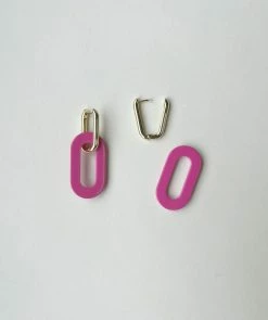 Machete Gold Link Hoops With Charms: