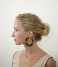 Machete Grande Flat Hoops In Blonde Tortoise Summer SALE
