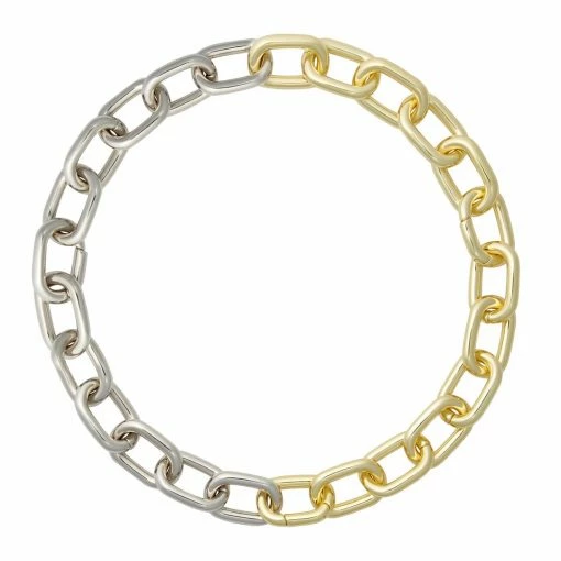 Machete Interchangeable Link Necklace In Gold And Silver Split