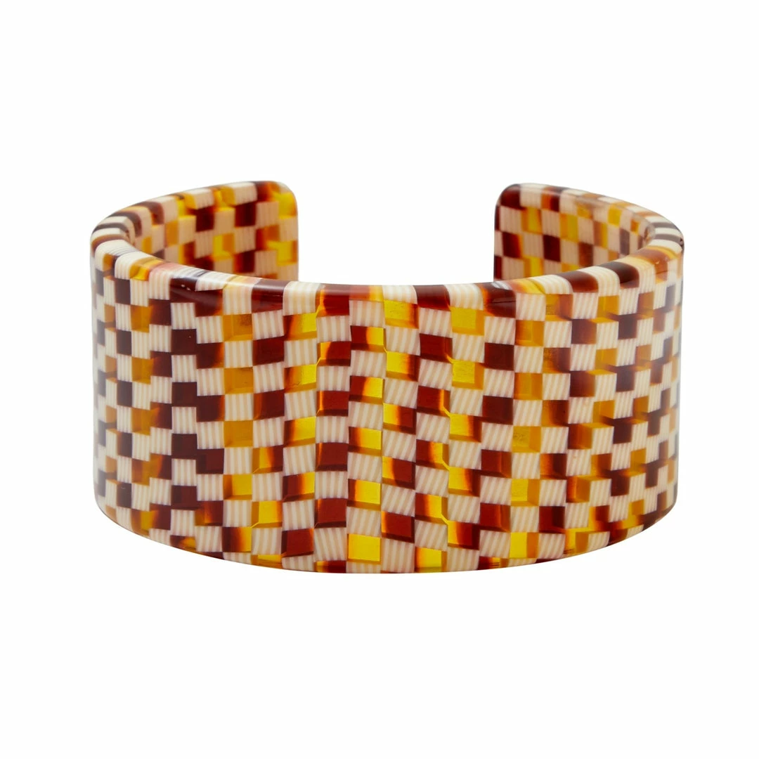 Machete Jumbo Cuff In Tortoise Checker 3 Machete Jumbo Cuff In Tortoise Checker