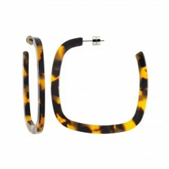 Machete Jewelry Large Square Hoops In Classic Tortoise