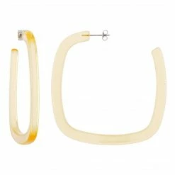 Machete Large Square Hoops In Lemon