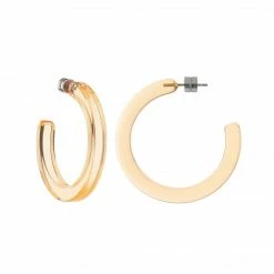 Machete Midi Hoops In Clear Tangerine