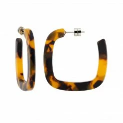 Machete Midi Square Hoops In Classic Tortoise