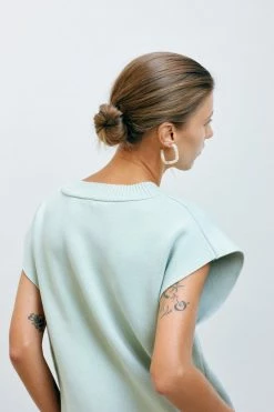 Machete Midi Square Hoops In Ivory Jewelry