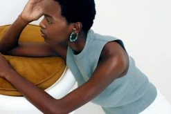 Machete THE SPOTLIGHT Midi Square Hoops In Stromanthe