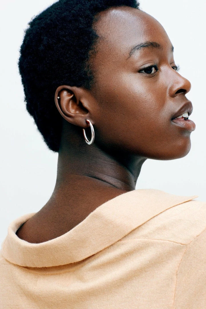 Machete Jewelry Mini Hoops In Clear Tangerine 6 Machete Jewelry Mini Hoops In Clear Tangerine