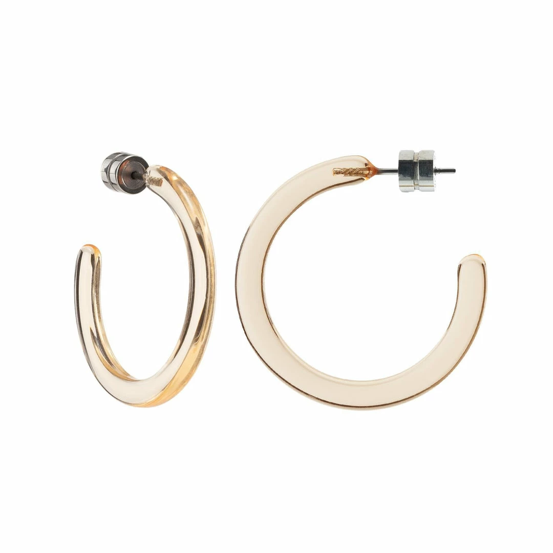 Machete Jewelry Mini Hoops In Clear Tangerine 3 Machete Jewelry Mini Hoops In Clear Tangerine