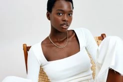 Machete Petite Coffee Bead Necklace In 3/4 Gold