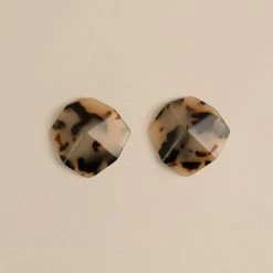 Machete Jewelry Sculpture Studs In Blonde Tortoise