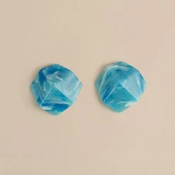 Machete Sculpture Studs In French Coast Blue Jewelry