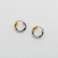 Machete Wavy (Chunky) Hoops In 3/4 Silver